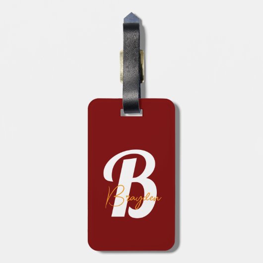 Elegant Monogram Stijlvol Reisaccessoire - Bagagelabel (Achterkant verticaal)