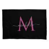 elegant monogram stijlvol, zwart kussensloop (Voorkant)