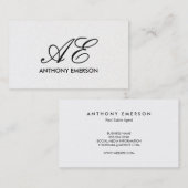 Elegant Monogram Tijdhedendaagse achtergrond Visitekaartje (Voorkant / Achterkant)