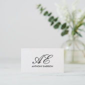 Elegant Monogram Tijdhedendaagse achtergrond Visitekaartje (Staand voorkant)