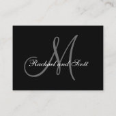 Elegant Monogram Trouwstoelen Kaarten Plaatskaartje (Achterkant)