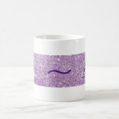 Elegant Monogram Typografie Glitter Effect Koffiemok (Center)