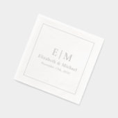 Elegant Monogram Typografie Script Huwelijk Zilver Folie Servetten (Links)
