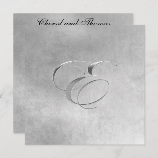 Elegant Monogram Uitnodiging (Voorkant / Achterkant)