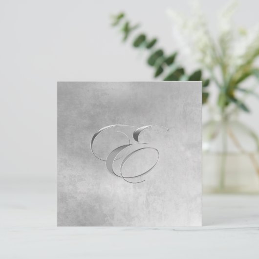 Elegant Monogram Uitnodiging (Staand voorkant)