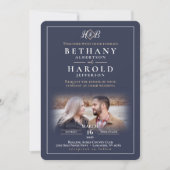 Elegant Monogram Uitnodiging (Voorkant)