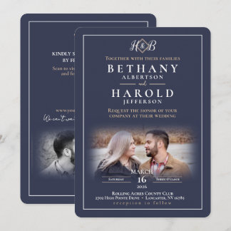 Elegant Monogram Uitnodiging