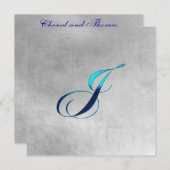 Elegant Monogram Uitnodiging-J Kaart (Voorkant / Achterkant)