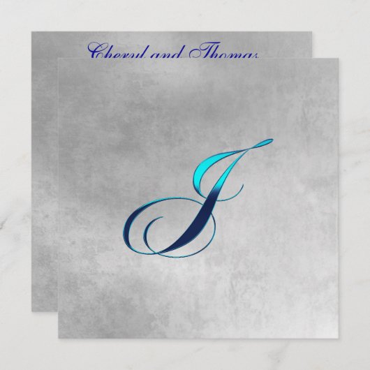 Elegant Monogram Uitnodiging-J Kaart (Voorkant / Achterkant)