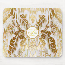 Elegant monogram verguld Aura Mousepad