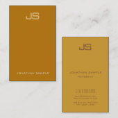 Elegant Monogram Verticale Sjabloon Luxe Zwart Visitekaartje (Voorkant / Achterkant)