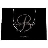 Elegant monogram verval naar de bruiloft groot cadeauzakje (Voorkant)