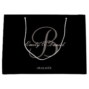 Elegant monogram verval naar de bruiloft groot cadeauzakje