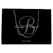 Elegant monogram verval naar de bruiloft groot cadeauzakje (Achterkant)