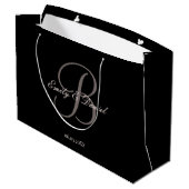 Elegant monogram verval naar de bruiloft groot cadeauzakje (Achterkant Gekanteld)