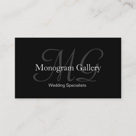 Elegant Monogram  Visitekaartje (Voorkant)