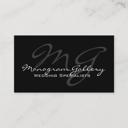 Elegant Monogram  Visitekaartje (Voorkant)