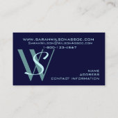 Elegant Monogram  Visitekaartje (Achterkant)