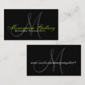 Elegant Monogram  Visitekaartje Groen (Voorkant / Achterkant)