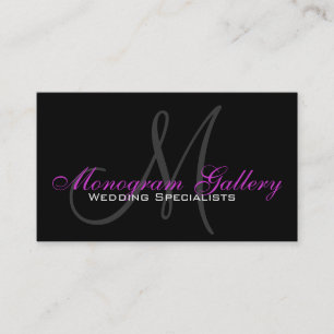 Elegant Monogram  Visitekaartje Paars
