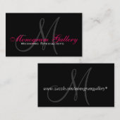 Elegant Monogram Visitekaartje Roze (Voorkant / Achterkant)