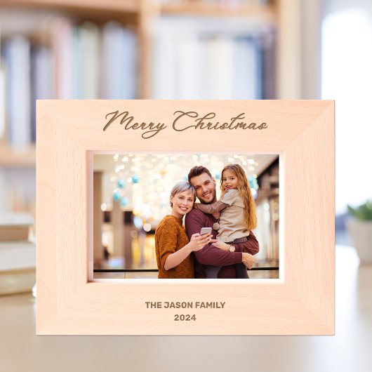 Elegant Monogram Vrolijke Kerst Classy Typografie Gegraveerde Lijstjes
