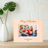 Elegant Monogram Vrolijke Kerst Classy Typografie Gegraveerde Lijstjes