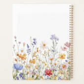 Elegant Monogram Watercolor Colorful Wildflower Planner (Achterkant)