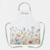 Elegant Monogram Watercolor Colorful Wildflower Schort (Voorkant)