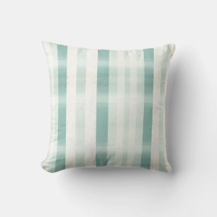 Elegant Monogram Watercolor Groen Crème Streep Kussen