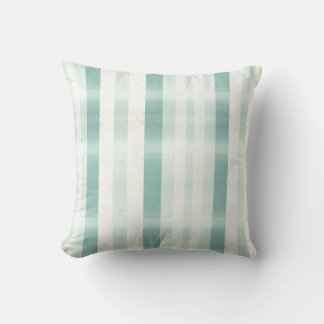 Elegant Monogram Watercolor Groen Crème Streep Kussen