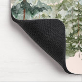 Elegant Monogram Waterverf Pine Forest Mountain Muismat (Hoek)