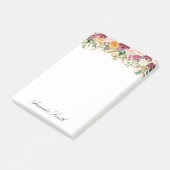 Elegant Monogram Waterverf Roos Bloementuin Post-it® Notes (Schuin)