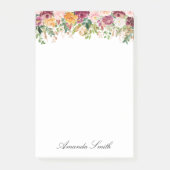 Elegant Monogram Waterverf Roos Bloementuin Post-it® Notes (Voorkant)