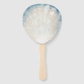 Elegant Monogram Waterverf Seashell rustiek strand Handwaaier (Achterkant)