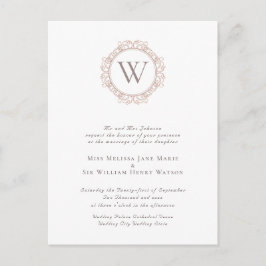 Elegant Monogram Weddenschap Briefkaart