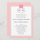 Elegant Monogram Weddenschap Kaart (Voorkant / Achterkant)