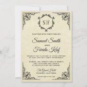 Elegant   Monogram Weddenschap Kaart (Voorkant)