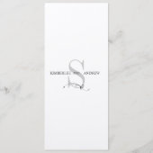 Elegant Monogram Weddenschap-menukaart Cream Paper Menu (Achterkant)