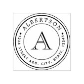 Elegant Monogram Weddenschap Terugkeer Ronde Rubberstempel (Afrduk)