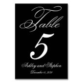 Elegant Monogram Weddenschappen Tafel Aantal Kaart (Achterkant)