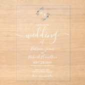 Elegant Monogram Wedding Acryl Uitnodigingen (Voorkant)