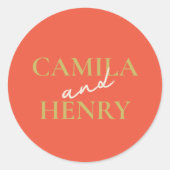 Elegant Monogram Wedding Classic Round Sticker (Voorkant)