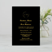 Elegant Monogram Wedding Folie Uitnodiging (Staand Voorkant)