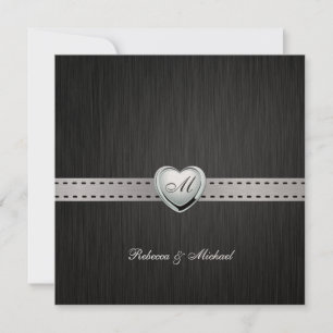 Elegant Monogram Wedding (met formulering) Kaart