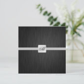 Elegant Monogram Wedding (met formulering) Kaart (Staand voorkant)