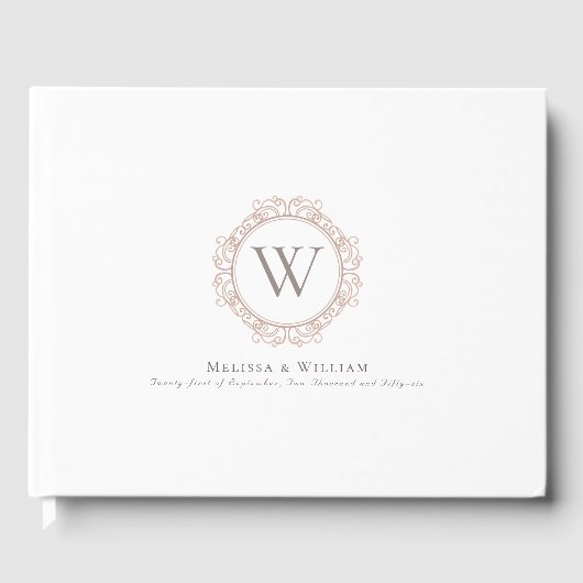 Elegant Monogram Wedding Modern Classic Gastenboek (Voorkant)