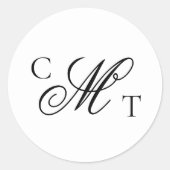 Elegant Monogram Wedding Suite Ronde Sticker (Voorkant)