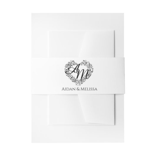 Elegant Monogram Wedding Uitnodigingen Wikkel (Voorkant Voorbeeld)