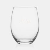 Elegant Monogram Wedding Wijnglas Zonder Voet (Achterkant)